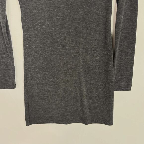 Aritzia Wilfred Free Small S Heather Gray Cut Out Neck Long Sleeve Mini Dress - Picture 7 of 7